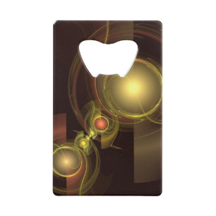 Abstracte kunst voor intieme verbinding creditkaart flessenopener