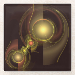 Abstracte kunst voor intieme verbinding glazen onderzetter