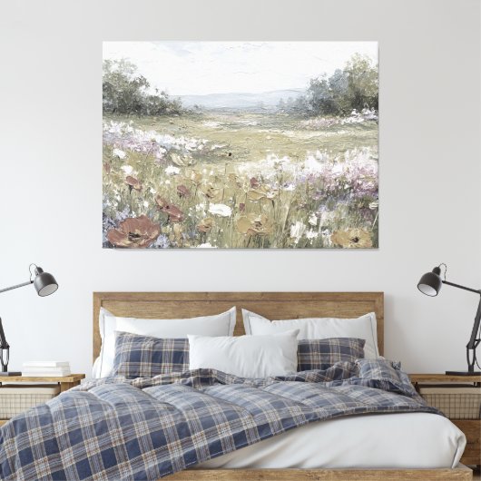 Abstracte kunst voor moderne boerderijstijl canvas afdruk (Insitu (Slaapkamer))