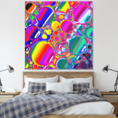 Abstracte kunst voor regenboogblast canvas afdruk (Insitu (Slaapkamer))