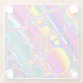 Abstracte kunst voor regenboogblast glazen onderzetter (Achterkant)