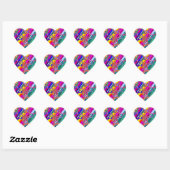Abstracte kunst voor regenboogblast hart sticker (Vel)