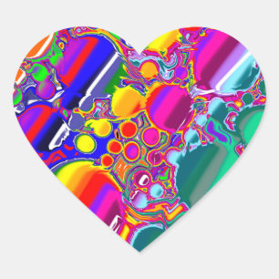 Abstracte kunst voor regenboogblast hart sticker