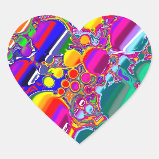 Abstracte kunst voor regenboogblast hart sticker (Voorkant)