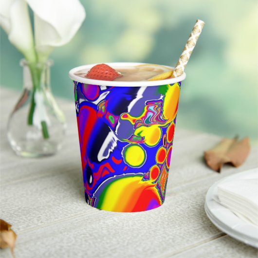 Abstracte kunst voor regenboogblast papieren bekers (Insitu)
