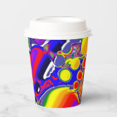 Abstracte kunst voor regenboogblast papieren bekers (Voorkant)