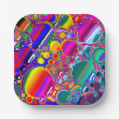 Abstracte kunst voor regenboogblast papieren bordje (Voorkant)