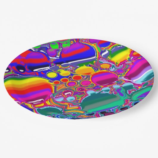 Abstracte kunst voor regenboogblast papieren bordje (Gekanteld)