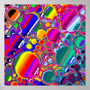 Abstracte kunst voor regenboogblast poster