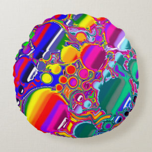 Abstracte kunst voor regenboogblast rond kussen