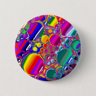 Abstracte kunst voor regenboogblast ronde button 5,7 cm