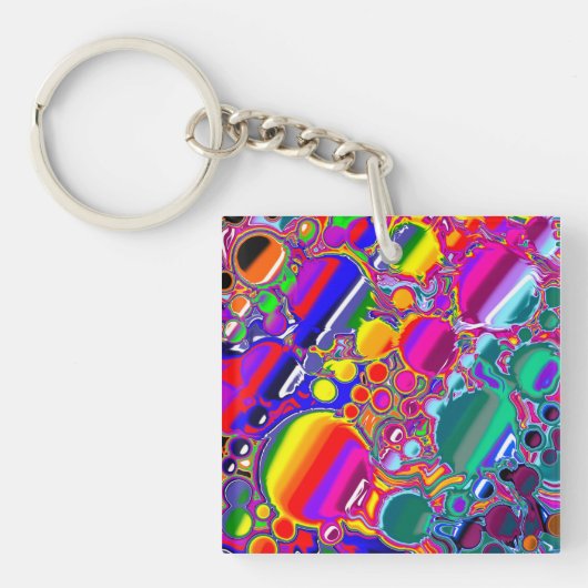 Abstracte kunst voor regenboogblast sleutelhanger (voorkant)