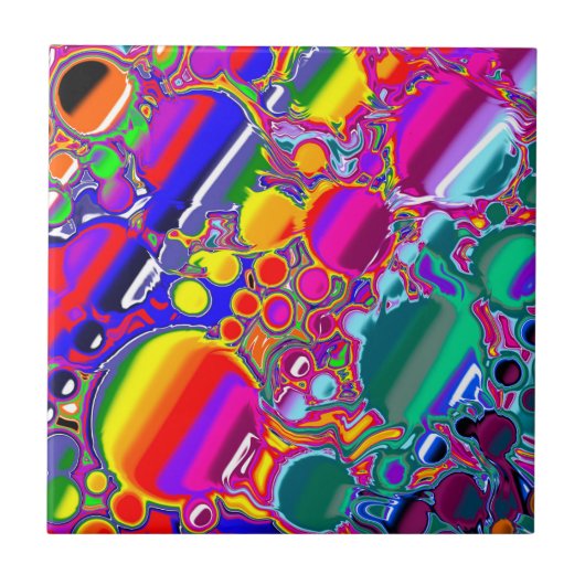 Abstracte kunst voor regenboogblast tegeltje (Voorkant)