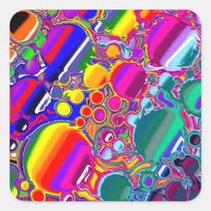 Abstracte kunst voor regenboogblast vierkante sticker