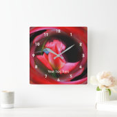 Abstracte kunst voor rozenrosebud vierkante klok (Huis)