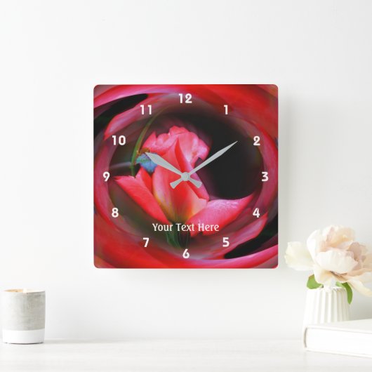 Abstracte kunst voor rozenrosebud vierkante klok (Huis)