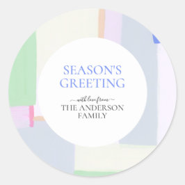 Abstracte Kunst Vrolijk Kerstfeest Geschenk Klassi Ronde Sticker