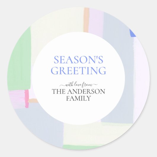 Abstracte Kunst Vrolijk Kerstmis Kerstcadeau Klass Ronde Sticker (Voorkant)