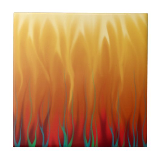 Abstracte Kunst - Vuur - Achtergrond Vlammen Tegeltje (Voorkant)