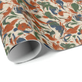 Abstracte Kunst Warm Herfst Kleur Paint Pattern Cadeaupapier (Rol Hoek)