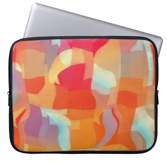 Abstracte Kunst Waterverf Laptop Hoes (Voorkant)