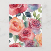 Abstracte Kunst - Waterverf Rozen Briefkaart (Voorkant)