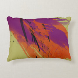 Abstracte Kunst Waterverven Sinaasappel Paarse Gro Decoratief Kussen