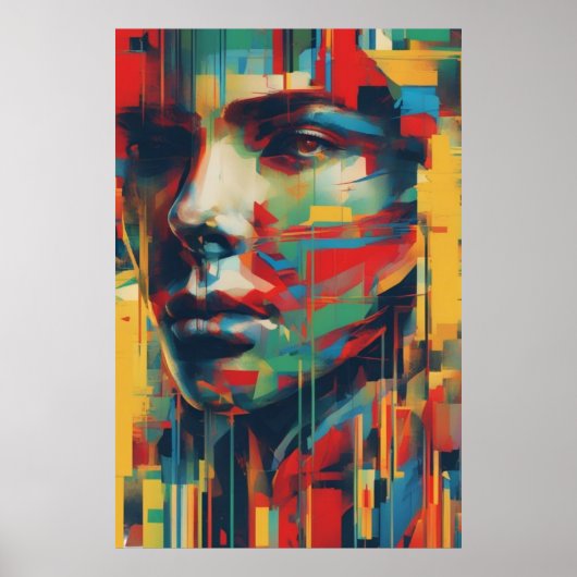 Abstracte Kunst Whimsical Lady of Art Digitaal Poster (Voorkant)