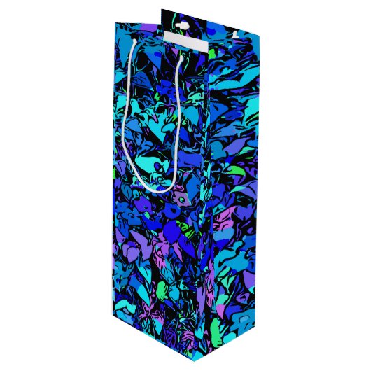 Abstracte Kunst Wijn Cadeautas (Voorkant Gekanteld)