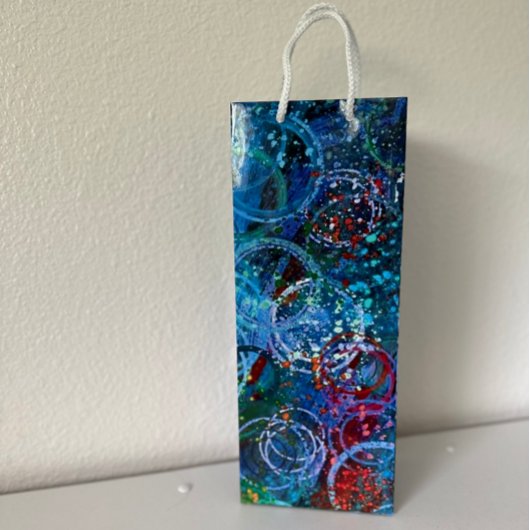 Abstracte kunst wijn cadeautas