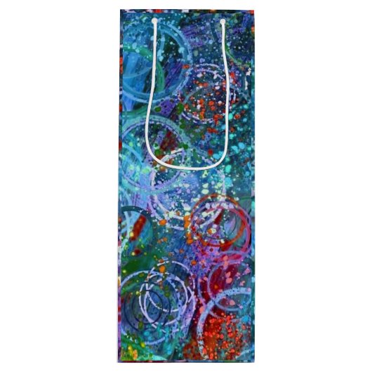 Abstracte kunst wijn cadeautas (Voorkant)