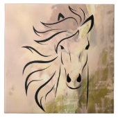 abstracte kunst Wild Horse Tegeltje (Voorkant)