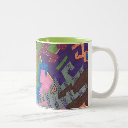 abstracte kunst "WildLife" Tweekleurige Koffiemok (Rechts)