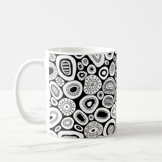 Abstracte Kunst Willekeurige Blob-vormen Koffiemok (Links)