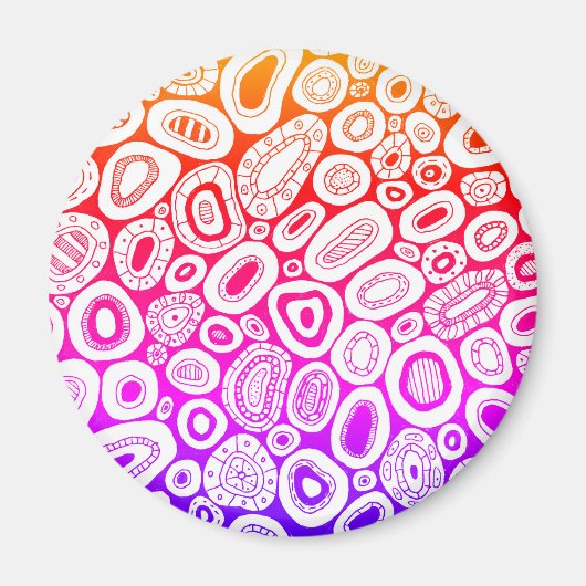 Abstracte Kunst Willekeurige Blob-vormen Magneet (Voorkant)