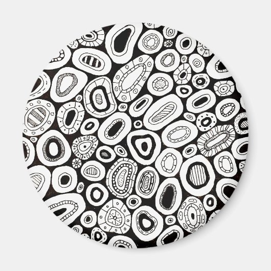 Abstracte Kunst Willekeurige Blob-vormen Magneet (Voorkant)