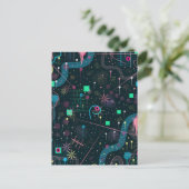 Abstracte Kunst: Winterhemels Briefkaart (Staand voorkant)