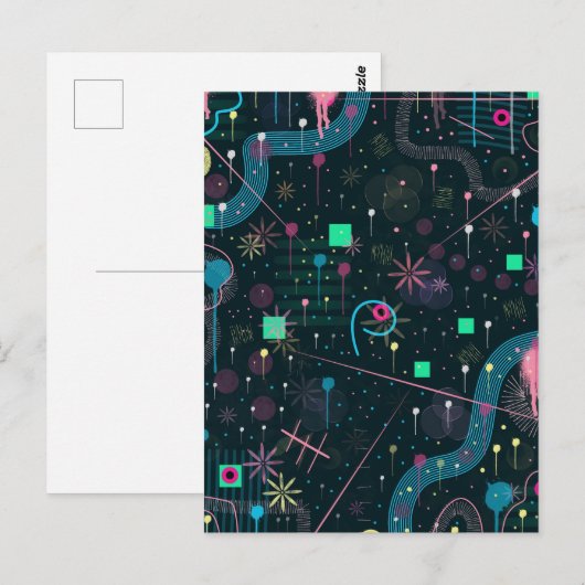 Abstracte Kunst: Winterhemels Briefkaart (Voorkant / Achterkant)