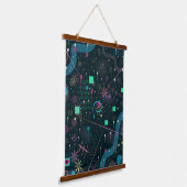 Abstracte Kunst: Winterhemels Hangend Wandkleed (Gebogen)