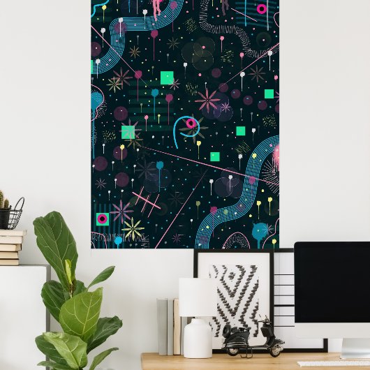 Abstracte Kunst: Winterhemels Poster (Thuiskantoor)