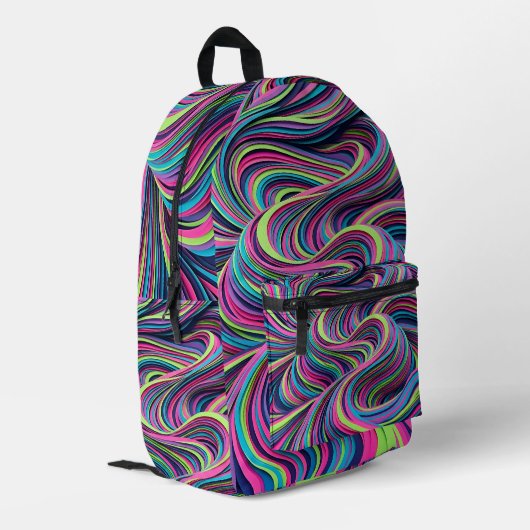Abstracte Kunst Woestijnduin Neon Rimpel Rugzak (Achterkant Hoek Links)