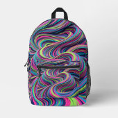 Abstracte Kunst Woestijnduin Neon Rimpel Rugzak (Voorkant)