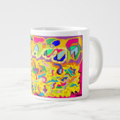 Abstracte kunst zoals Josephs Multi gekleurde jas! Grote Koffiekop (Voorkant rechts)