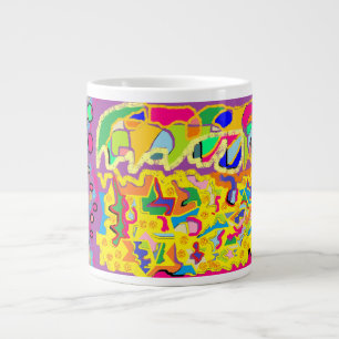 Abstracte kunst zoals Josephs Multi gekleurde jas! Grote Koffiekop