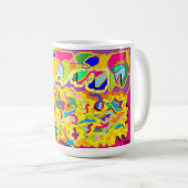 Abstracte kunst zoals Josephs Multi gekleurde jas! Koffiemok (Voorkant rechts)