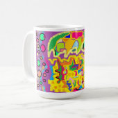 Abstracte kunst zoals Josephs Multi gekleurde jas! Koffiemok (Voorkant links)