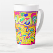 Abstracte kunst zoals Josephs Multi gekleurde jas! Latte Mok (Rechterhoek)