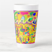 Abstracte kunst zoals Josephs Multi gekleurde jas! Latte Mok (Voorkant)