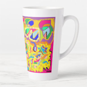 Abstracte kunst zoals Josephs Multi gekleurde jas! Latte Mok