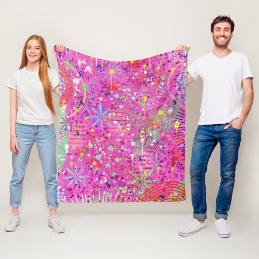 Abstracte Kunst: Zomer Dromen Fleece Deken (In situ)